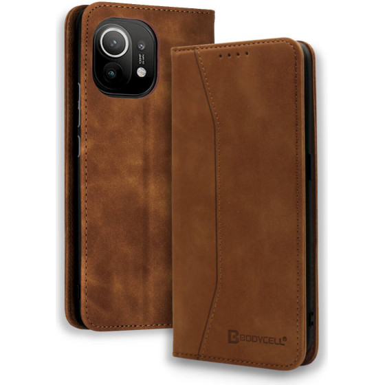 Bodycell Book Case Pu Leather Xiaomi Mi 11 Brown - (04-00659)
