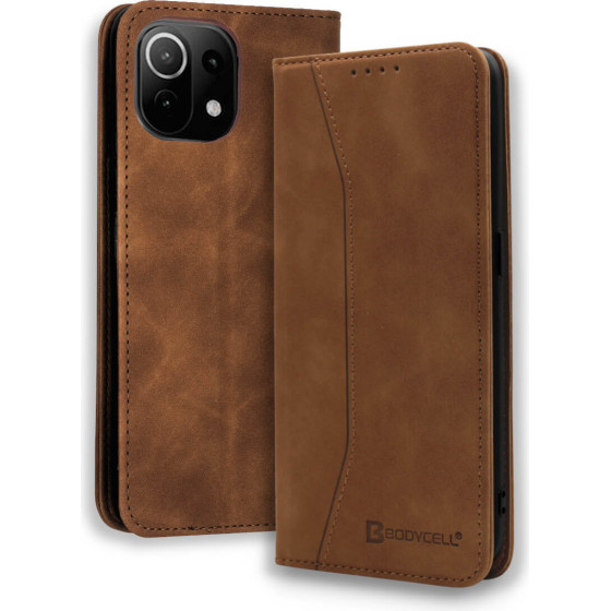 Bodycell Book Case Pu Leather Xiaomi Mi 11 Lite 4/5G Brown - (04-00662)