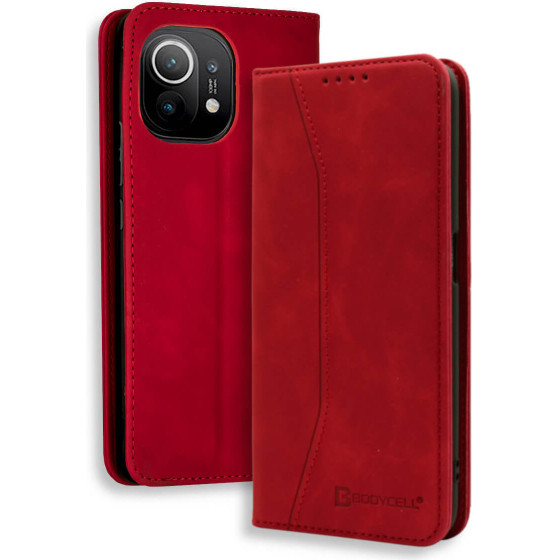 Bodycell Book Case Pu Leather Xiaomi Mi 11 Red - (04-00660)