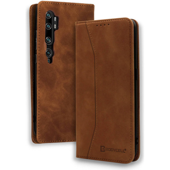Bodycell Book Case Pu Leather Xiaomi Mi Note 10 Lite Brown - (04-00504)