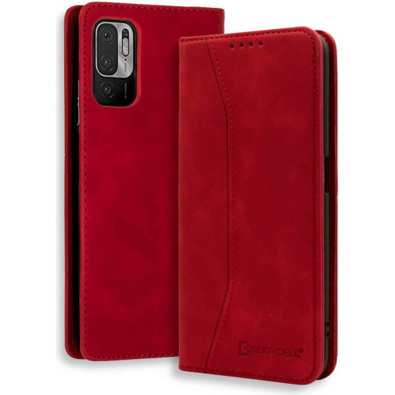 Bodycell Book Case Pu Leather Xiaomi Note 10 5G/Note 10T 5G Red - (04-00700)