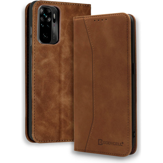 Bodycell Book Case Pu Leather Xiaomi Note 10/10s/Poco M5s Brown - (04-00641)