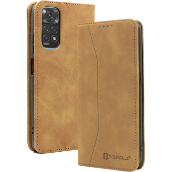 Bodycell Book Case Pu Leather Xiaomi Note 11/11s 4G Brown - (04-00978)