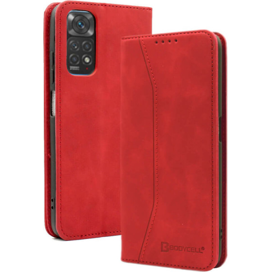 Bodycell Book Case Pu Leather Xiaomi Note 11/11s 4G Red - (04-00979)