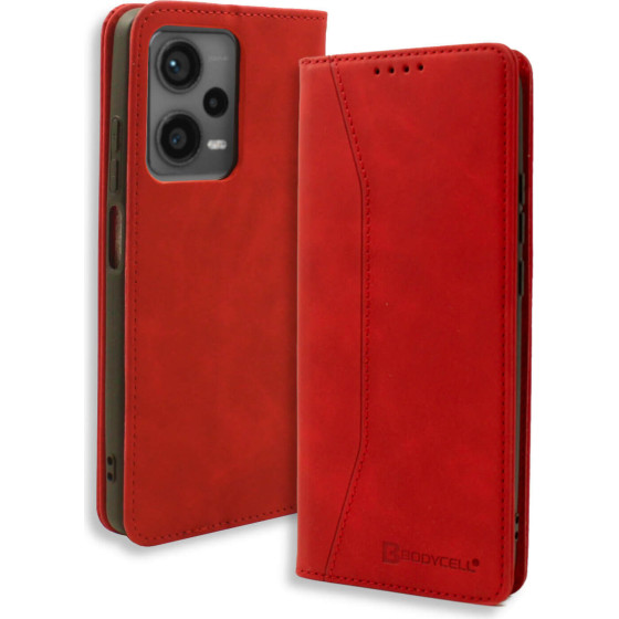 Bodycell Book Case Pu Leather Xiaomi Note 12 Pro Plus 5G Red - (04-01154)
