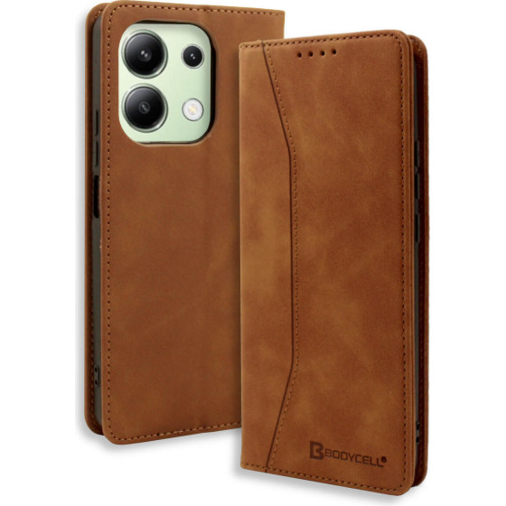 Bodycell Book Case Pu Leather Xiaomi Note 13 4G Brown - (BB-00076)