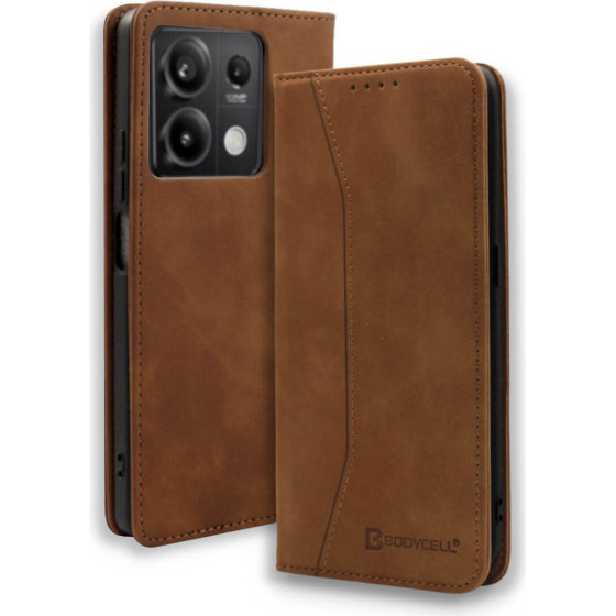 Bodycell Book Case Pu Leather Xiaomi Note 13 5G Brown - (BB-00040)