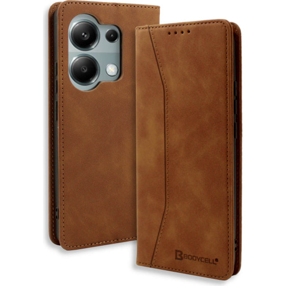 Bodycell Book Case Pu Leather Xiaomi Note 13 Pro 4G/Poco M6 Pro 4G Brown - (BB-00079)