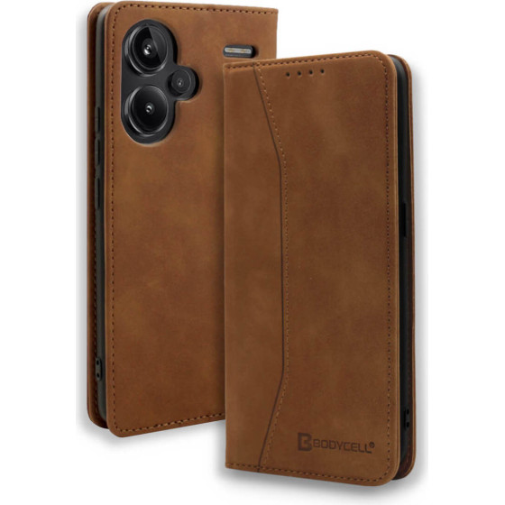Bodycell Book Case Pu Leather Xiaomi Note 13 Pro Plus 5G Brown - (BB-00046)