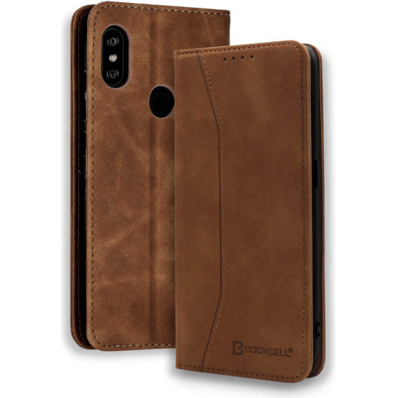 Bodycell Book Case Pu Leather Xiaomi Note 6 Pro Brown - (04-00449)