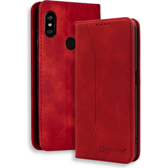 Bodycell Book Case Pu Leather Xiaomi Note 6 Pro Red - (04-00448)