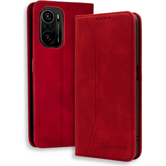 Bodycell Book Case Pu Leather Xiaomi Poco F3 5G Red - (04-00654)