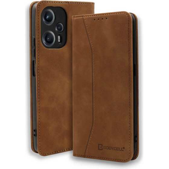 Bodycell Book Case Pu Leather Xiaomi Poco F5 Brown - (04-01156)