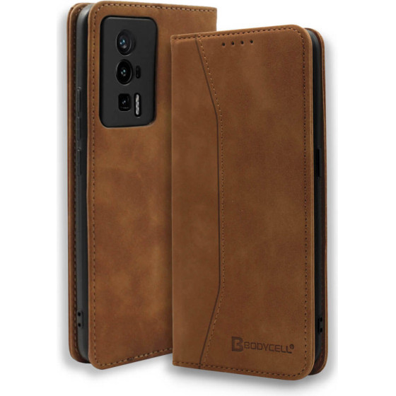 Bodycell Book Case Pu Leather Xiaomi Poco F5 Pro Brown - (04-01159)