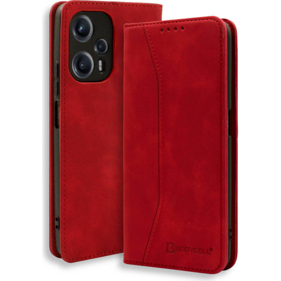 Bodycell Book Case Pu Leather Xiaomi Poco F5 Red - (04-01157)