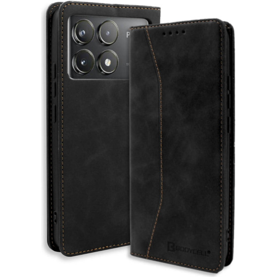 Bodycell Book Case Pu Leather Xiaomi Poco F6 Pro 5G Black - (BB-00096)