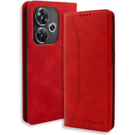 Bodycell Book Case Pu Leather Xiaomi Poco F6 5G Red - (BB-00095)