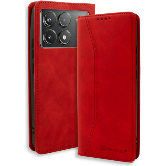 Bodycell Book Case Pu Leather Xiaomi Poco F6 Pro 5G Red - (BB-00098)