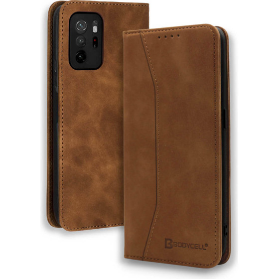 Bodycell Book Case Pu Leather Xiaomi Poco M3 Pro 4G/5G Brown - (04-00809)