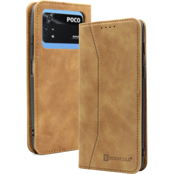 Bodycell Book Case Pu Leather Xiaomi Poco M4 Pro Brown - (04-00576)