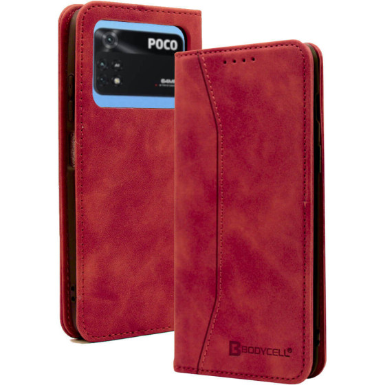 Bodycell Book Case Pu Leather Xiaomi Poco M4 Pro Red - (04-00575)