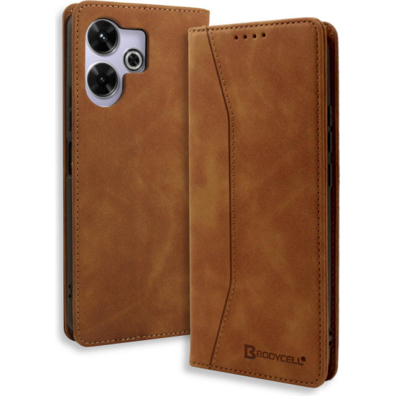 Bodycell Book Case Pu Leather Xiaomi Poco M6 4G/M6 Plus 5G Brown - (BB-00151)