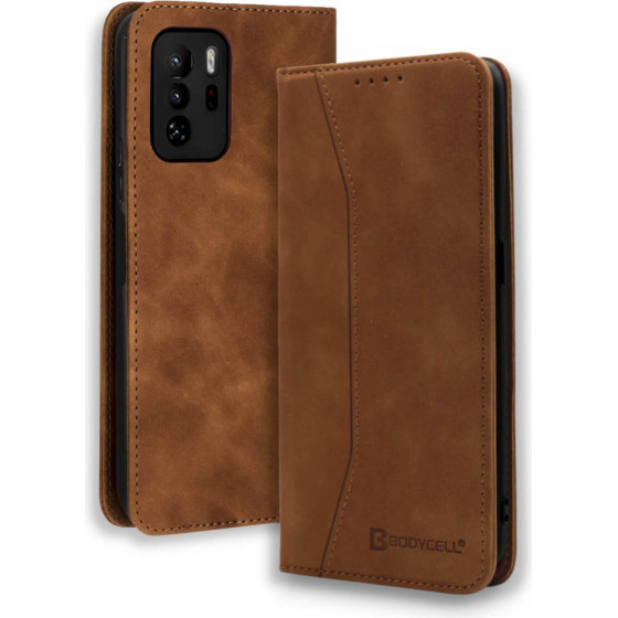 Bodycell Book Case Pu Leather Xiaomi Poco X3 GT Brown - (04-00839)