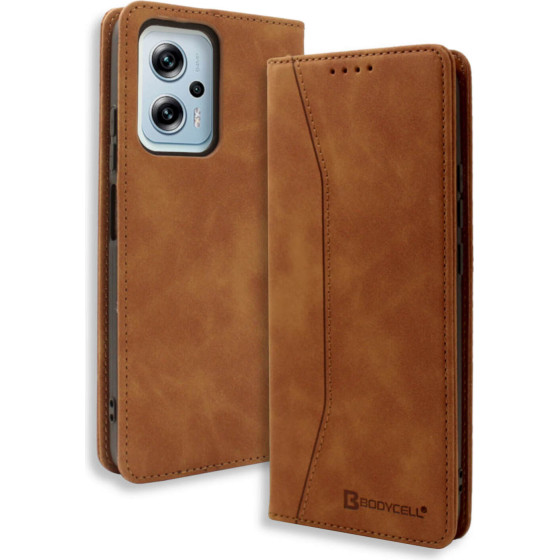 Bodycell Book Case Pu Leather Xiaomi Poco X4 GT 5G Brown - (04-00990)