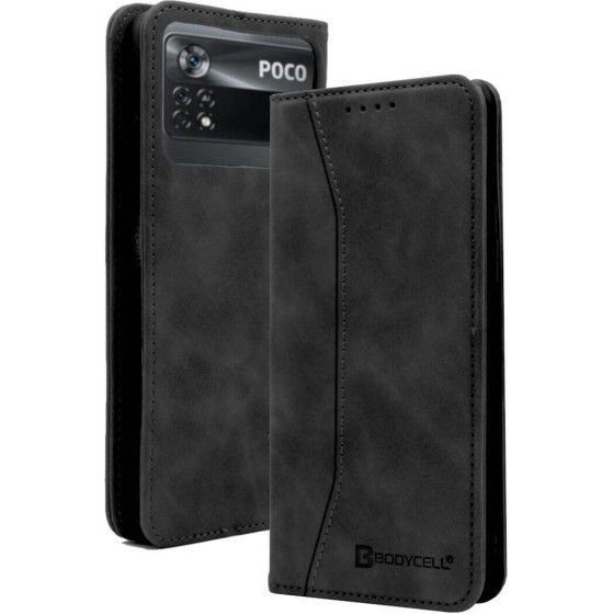 Bodycell Book Case Pu Leather Xiaomi Poco X4 Pro 5G Black - (04-00908)
