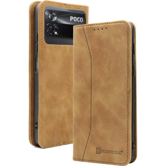 Bodycell Book Case Pu Leather Xiaomi Poco X4 Pro 5G Brown - (04-00909)