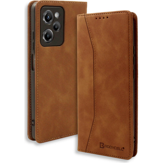 Bodycell Book Case Pu Leather Xiaomi Poco X5 Pro 5G Brown - (04-01108)