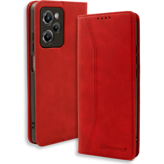 Bodycell Book Case Pu Leather Xiaomi Poco X5 Pro 5G Red - (04-01109)