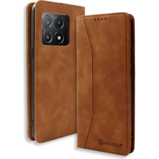 Bodycell Book Case Pu Leather Xiaomi Poco X6 Pro 5G Brown - (BB-00082)