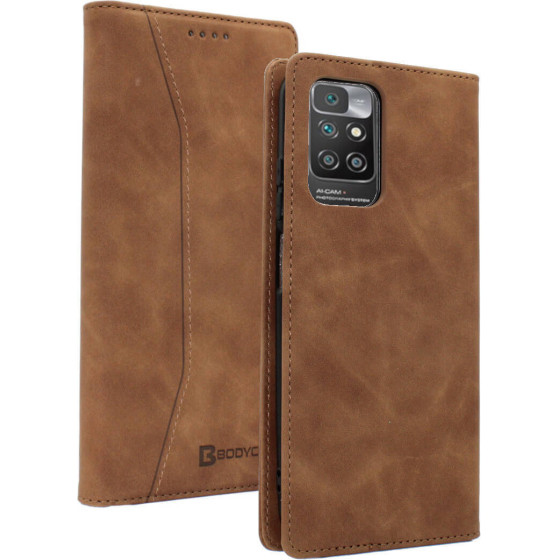 Bodycell Book Case Pu Leather Xiaomi Redmi 10/Note 11 4G Brown - (04-00824)