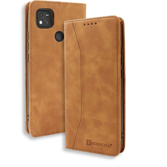 Bodycell Book Case Pu Leather Xiaomi Redmi 10A Brown - (04-00993)