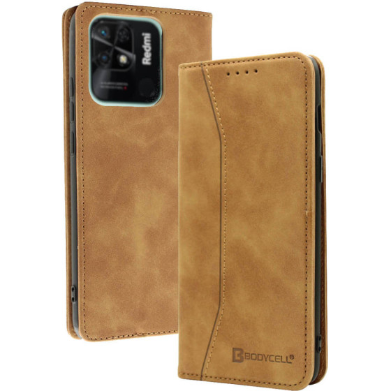 Bodycell Book Case Pu Leather Xiaomi Redmi 10c Brown - (04-00981)