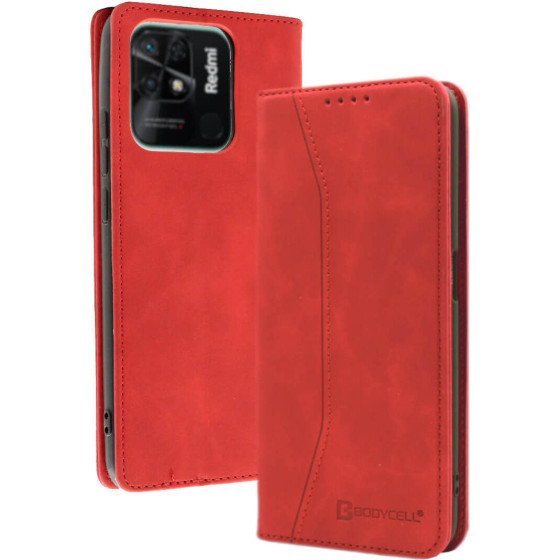 Bodycell Book Case Pu Leather Xiaomi Redmi 10c Red - (04-00982)