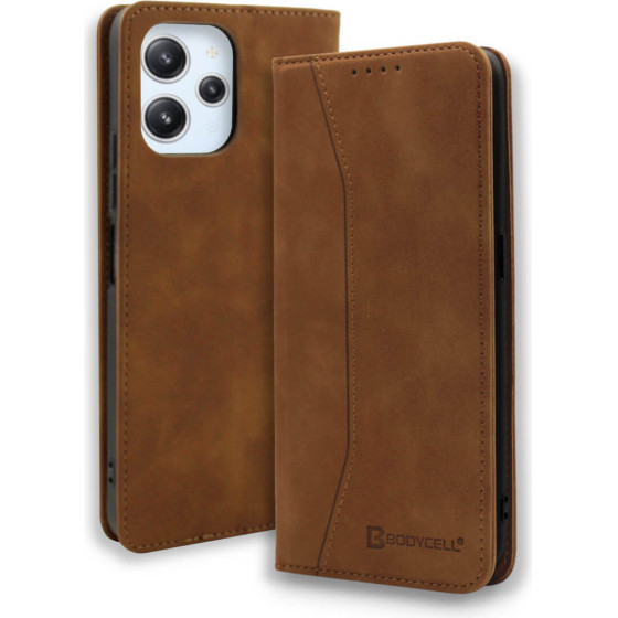 Bodycell Book Case Pu Leather Xiaomi Redmi 12 4G/5G Brown - (04-01200)