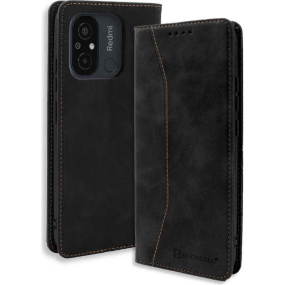 Bodycell Book Case Pu Leather Xiaomi Redmi 12C Black - (04-01119)