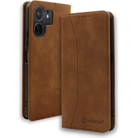 Bodycell Book Case Pu Leather Xiaomi Redmi 13C 4G/13C 5G/Poco C65 Brown - (BB-00052)