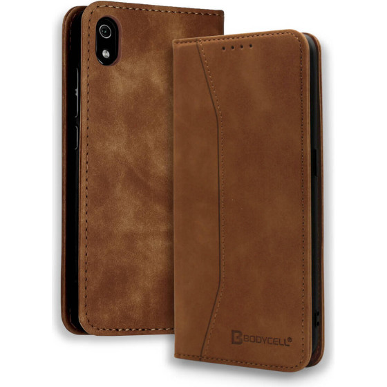 Bodycell Book Case Pu Leather Xiaomi Redmi 7A Brown - (04-00419)