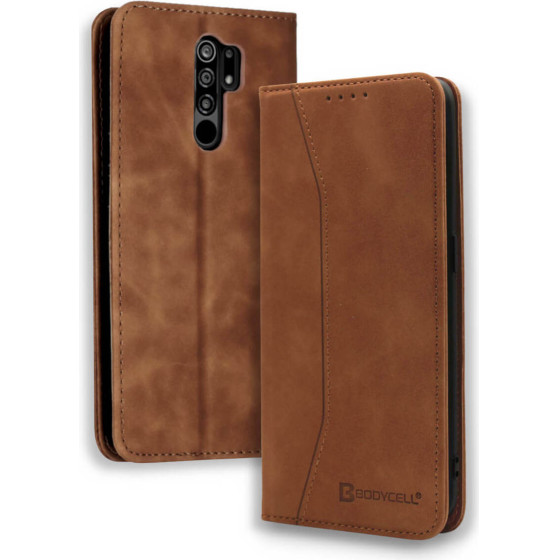 Bodycell Book Case Pu Leather Xiaomi Redmi 9 Brown - (04-00434)
