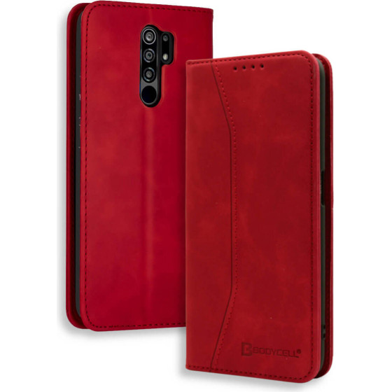 Bodycell Book Case Pu Leather Xiaomi Redmi 9 Red - (04-00433)