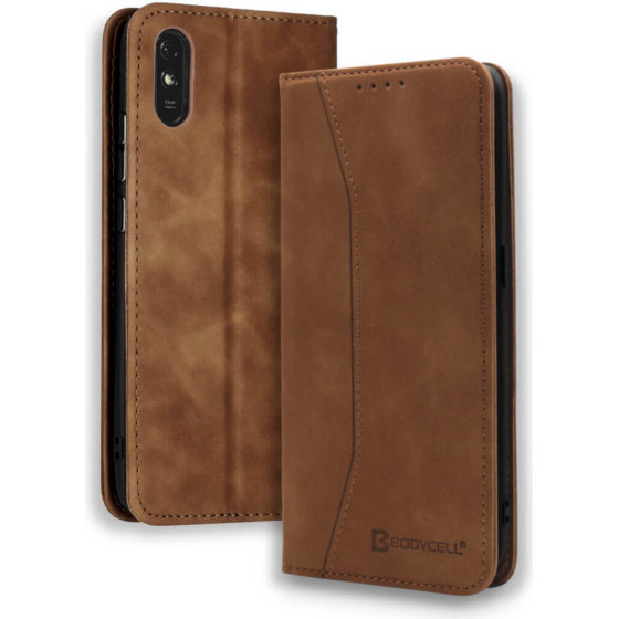 Bodycell Book Case Pu Leather Xiaomi Redmi 9A/9AT Brown - (04-00439)