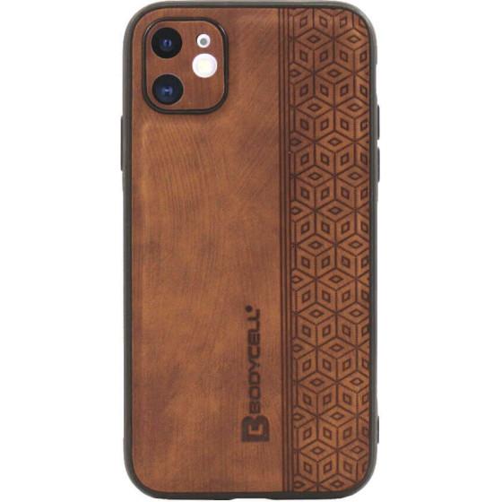 Bodycell Pattern Leather Backcover iPhone 11 Brown - (BY-00014)