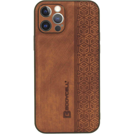 Bodycell Pattern Leather Backcover iPhone 12 Pro Brown - (BY-00017)