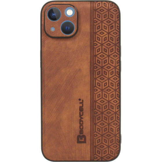 Bodycell Pattern Leather Backcover iPhone 13 Brown - (BY-00019)