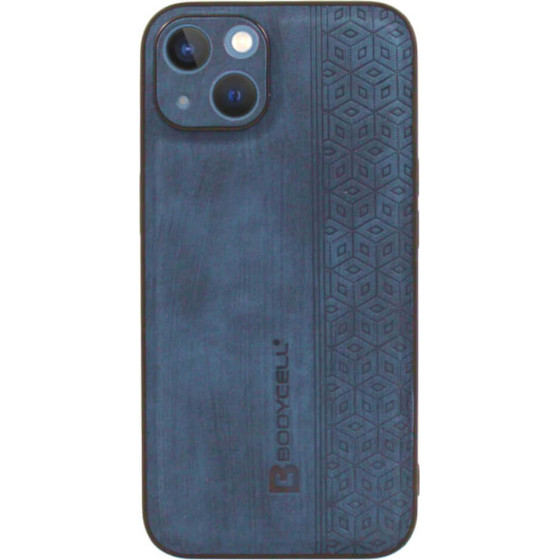 Bodycell Pattern Leather Backcover iPhone 14 Blue - (BY-00010)