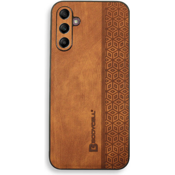 Bodycell Pattern Leather Backcover Samsung A14 Brown - (BY-00032)