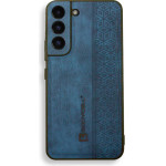 Bodycell Pattern Leather Backcover Samsung S22 Blue - (BY-00037)